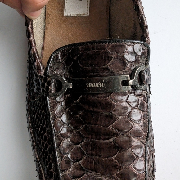 Mauri Brown caimán leather cashmere lined loafer main image 8